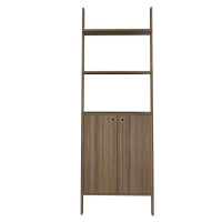 Manhattan Comfort 194AMC23 Cooper Ladder Display Cabinet with 2 Floating Shelves  in Oak